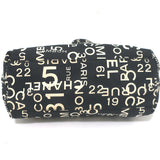 Chanel 2002 31 Rue Cambon Beach Tote Black Printed Canvas Large Shoulder Bag