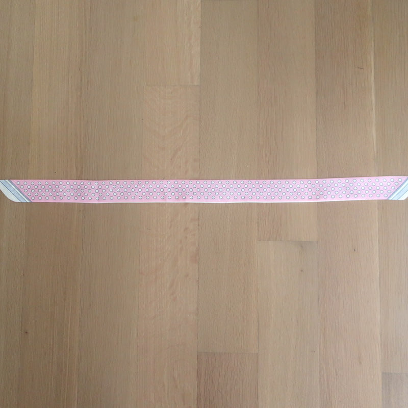 Hermes Grand Tralala Silk Twilly Pink Polka Dot &amp; Cream Belt Print NEW
