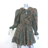Ulla Johnson Caris Puff Sleeve Mini Dress Spruce Floral Ruffled Cotton Size 2