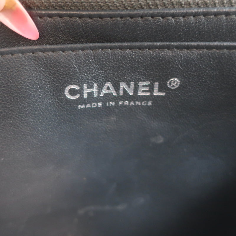 Chanel 2006 Bijoux Chain Jumbo Single Flap Bag Dark Gray Quilted Leather