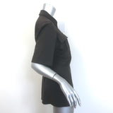 Sportmax Short Sleeve Safari Shirt Dark Brown Stretch Jersey Size Medium