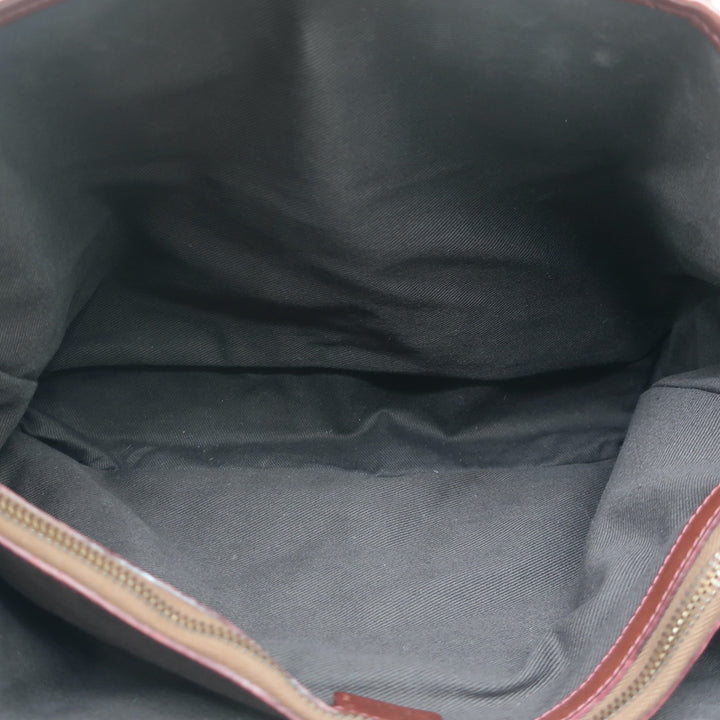Celine Boogie Bag Dark Brown Leather-Trimmed Corduroy