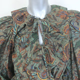 Ulla Johnson Caris Puff Sleeve Mini Dress Spruce Floral Ruffled Cotton Size 2