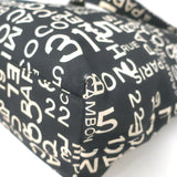 Chanel 2002 31 Rue Cambon Beach Tote Black Printed Canvas Large Shoulder Bag