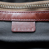 Celine Boogie Bag Dark Brown Leather-Trimmed Corduroy