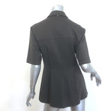 Sportmax Short Sleeve Safari Shirt Dark Brown Stretch Jersey Size Medium