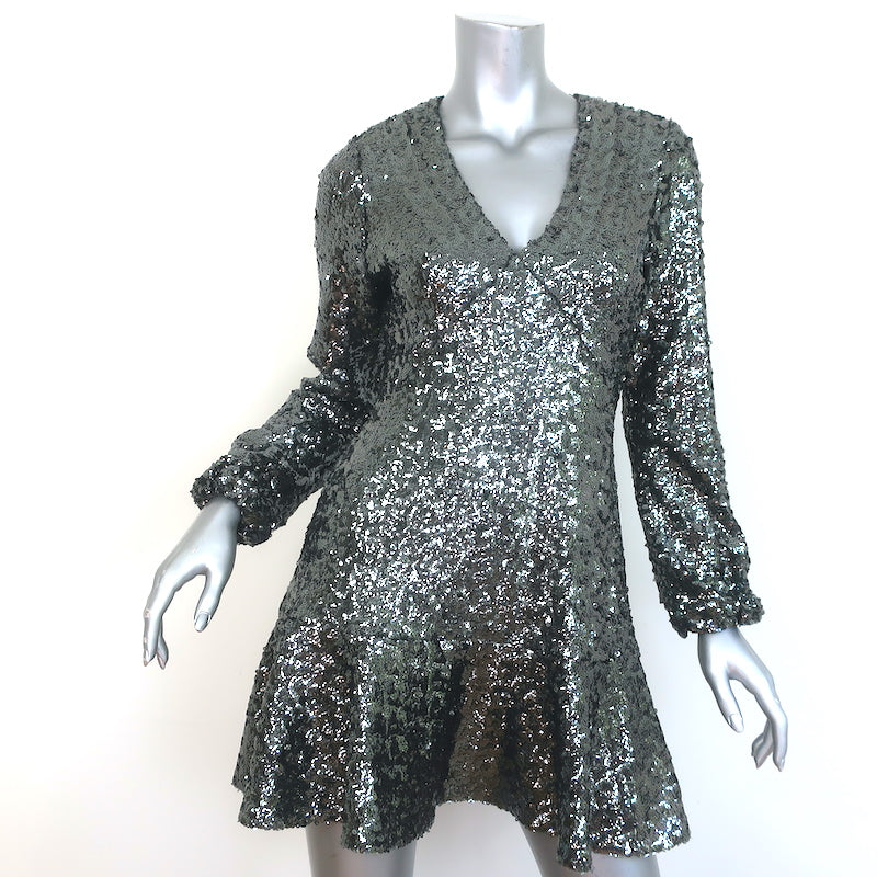 alexis sequin mini dress Green/Metallic Alexis Mini Sequin Dress by Alexis