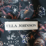 Ulla Johnson Tassel Top Posy Black Printed Silk Size 2 Sleeveless Blouse