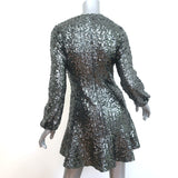 Alexis Renada Sequin Long Sleeve Mini Dress Gunmetal Size Small