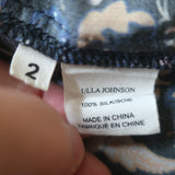 Ulla Johnson Tassel Top Posy Black Printed Silk Size 2 Sleeveless Blouse