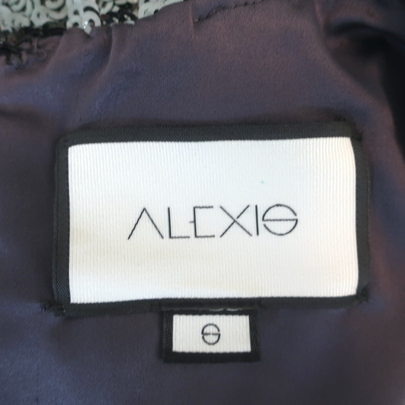 Alexis Renada Sequin Long Sleeve Mini Dress Gunmetal Size Small