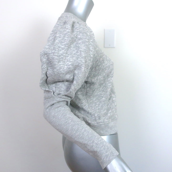 Ulla Johnson Puff Sleeve Sweatshirt Philo Heather Gray Cotton Size Small