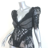 Zimmermann Dancer Lace Puff Sleeve Blouse Black Size 2