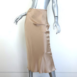 Sablyn Miranda Bias Cut Midi Skirt Nude Silk Satin Size Small