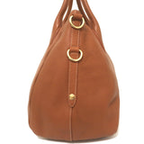 Prada Vitello Daino Two-Way Tote Brown Leather Large Shoulder Bag