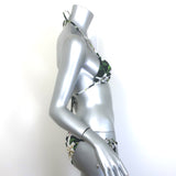 Dolce & Gabbana Lilium String Bikini Black Floral Print Size Extra Small NEW