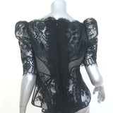 Zimmermann Dancer Lace Puff Sleeve Blouse Black Size 2