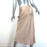 Sablyn Miranda Bias Cut Midi Skirt Nude Silk Satin Size Small