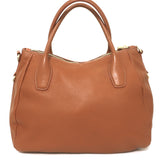 Prada Vitello Daino Two-Way Tote Brown Leather Large Shoulder Bag