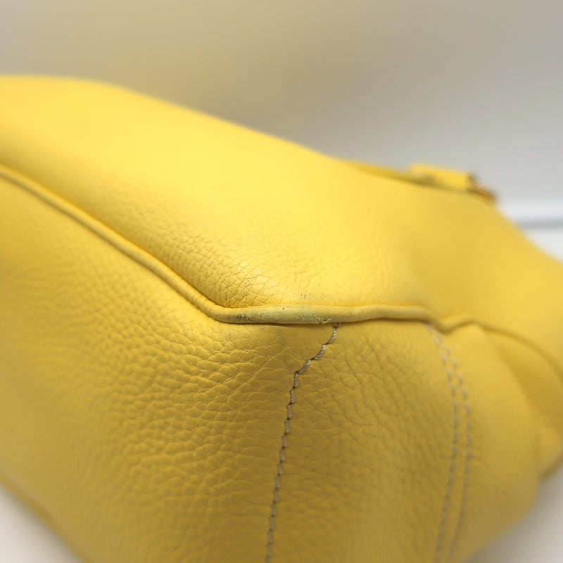 Celine Boogie Bag Yellow Grained Leather