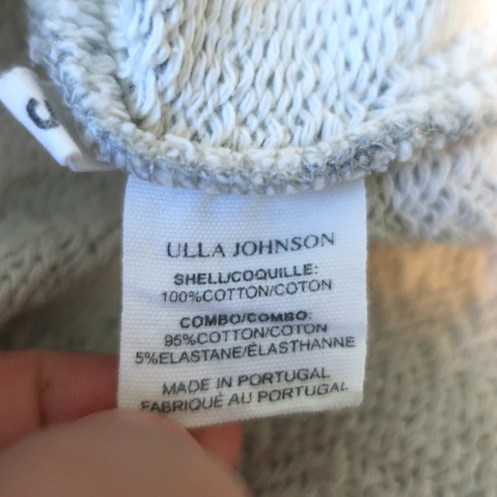 Ulla Johnson Puff Sleeve Sweatshirt Philo Heather Gray Cotton Size Small