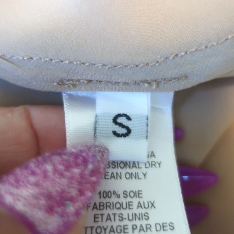 Sablyn Miranda Bias Cut Midi Skirt Nude Silk Satin Size Small