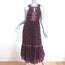 Ulla Johnson Sleeveless Midi Dress Leena Bordeaux Embroidered Chiffon Size 0