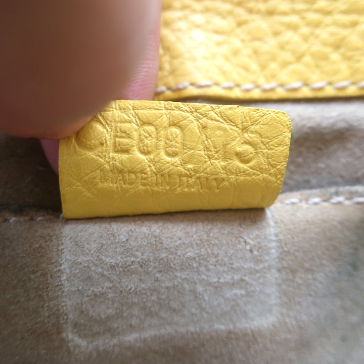 Celine Boogie Bag Yellow Grained Leather