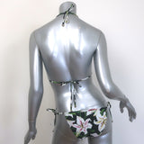 Dolce & Gabbana Lilium String Bikini Black Floral Print Size Extra Small NEW