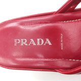 Prada Platform Thong Wedge Sandals Red Patent Leather Size 39.5
