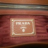 Prada Vitello Daino Two-Way Tote Brown Leather Large Shoulder Bag