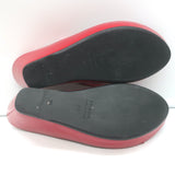Prada Platform Thong Wedge Sandals Red Patent Leather Size 39.5