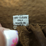 Peter Cohen Hammered Silk Blouse & Cropped Pull-On Pants Set Brown Size Medium