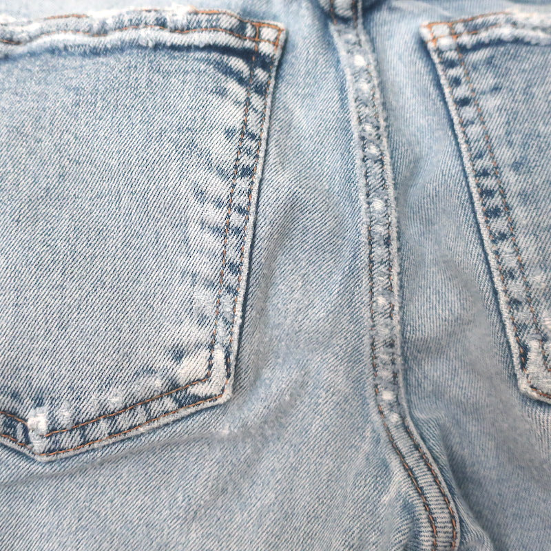 Moussy Tyrone Skinny Jeans Light Blue Stretch Denim Size 23
