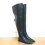 Louis Vuitton Thigh High Flat Boots Black & White Leather Size 38