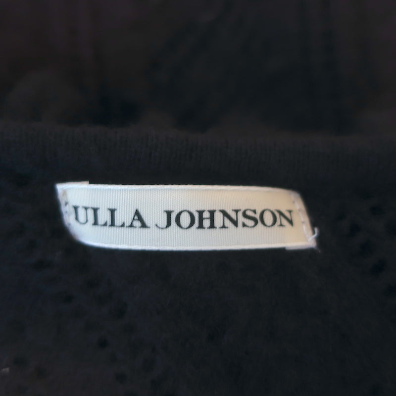 Ulla Johnson Cashmere One Shoulder Top Dark Purple Pointelle Knit Size Small