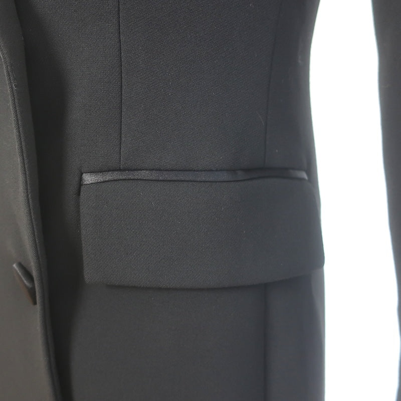 Veronica Beard Elianna Mini Blazer Dress Black Satin-Trim Stretch Suiting Size 4