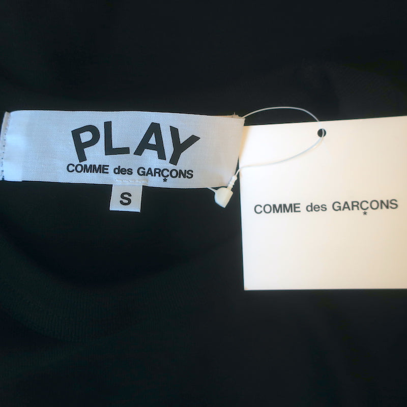 PLAY Comme des Garcons Gold Heart T-Shirt Black Cotton Size Small NEW