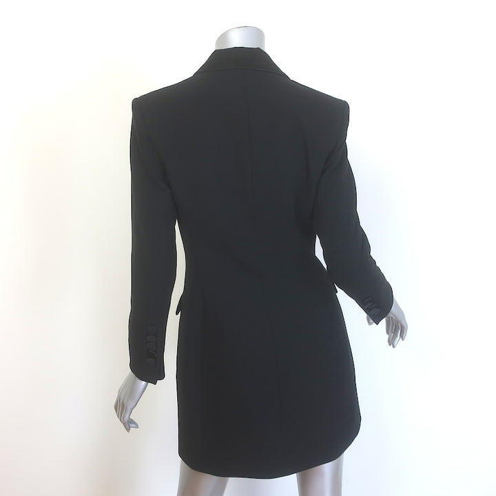 Veronica Beard Elianna Mini Blazer Dress Black Satin-Trim Stretch Suiting Size 4