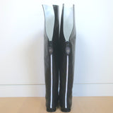 Louis Vuitton Thigh High Flat Boots Black & White Leather Size 38