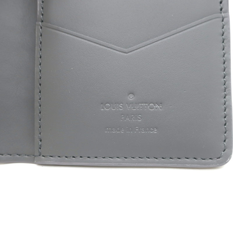 Louis Vuitton Monogram Shadow Pocket Organizer Wallet Gray Leather NEW