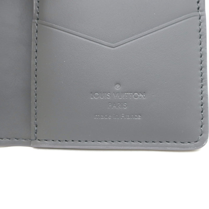 Louis Vuitton Monogram Shadow Pocket Organizer Wallet Gray Leather NEW