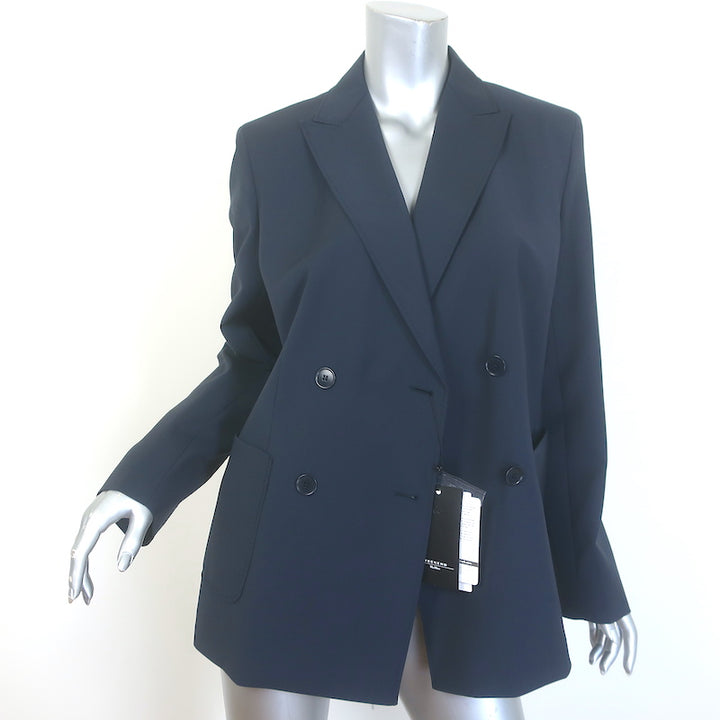 Weekend Max Mara Nervoso Double Breasted Blazer Navy Virgin Wool Size US 10 NEW