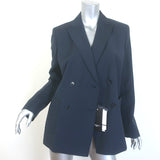 Weekend Max Mara Nervoso Double Breasted Blazer Navy Virgin Wool Size US 10 NEW