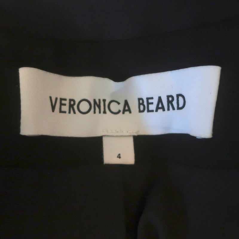 Veronica Beard Elianna Mini Blazer Dress Black Satin-Trim Stretch Suiting Size 4