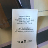 The Row Striped Shirt Jorty Brown/Cream Silk Size 8 Long Sleeve Blouse