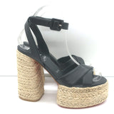 Christian Louboutin Super Mariza 130 Platform Espadrille Sandals Black Size 37