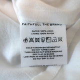 Faithfull the Brand Midi Dress Marita White Floral Print Linen Size Extra Small