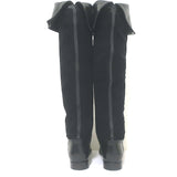 Vintage Bottega Veneta Over the Knee Flat Boots Black Leather & Suede Size 38