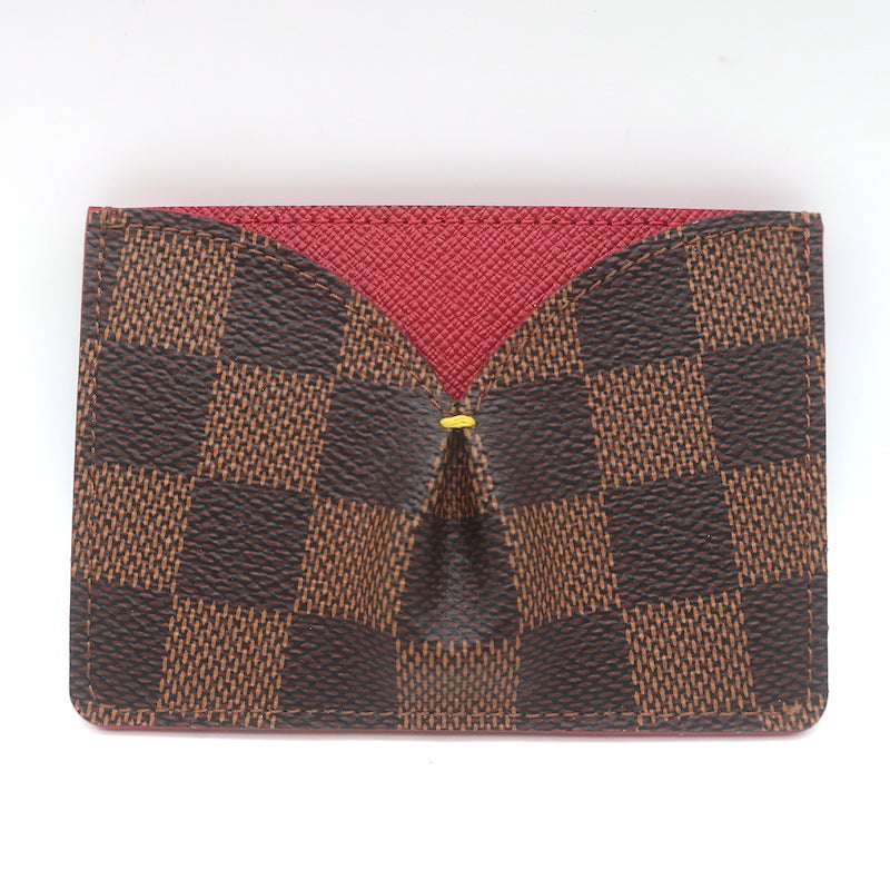 Louis Vuitton Damier Caissa Card Holder Ebene/Cherry NEW